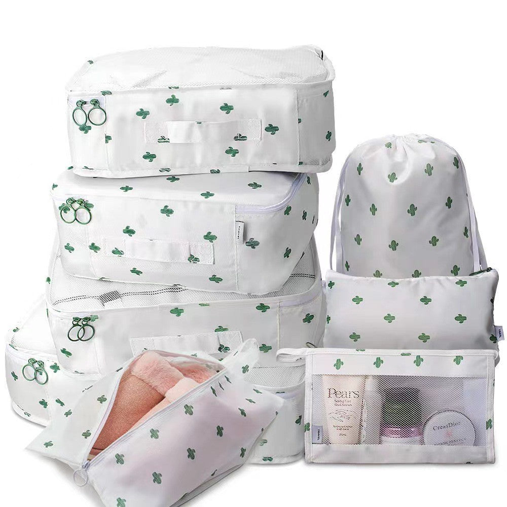 8-Piece Travel Storage Bag Set for Clothing and Cosmetics